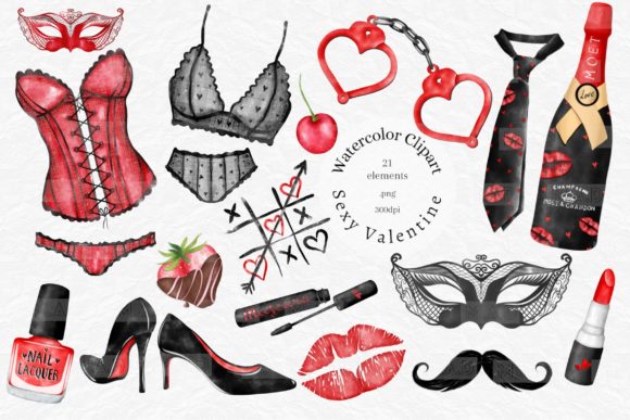 Download Watercolor Valentine's Day Clipart Set - Watercolor Collection
