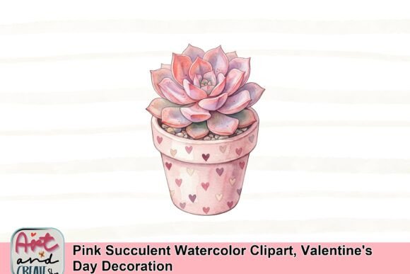 Download Pink Succulent Watercolor Clipart, Valentine's Day Decoration - Watercolor Collection