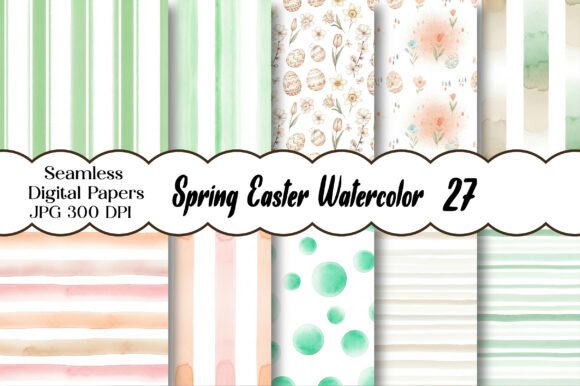 Download Spring Easter Watercolor Digital Paper - Watercolor Collection