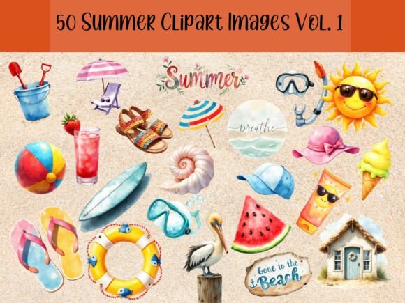 Download Summer Watercolor Clipart Bundle - Watercolor Collection
