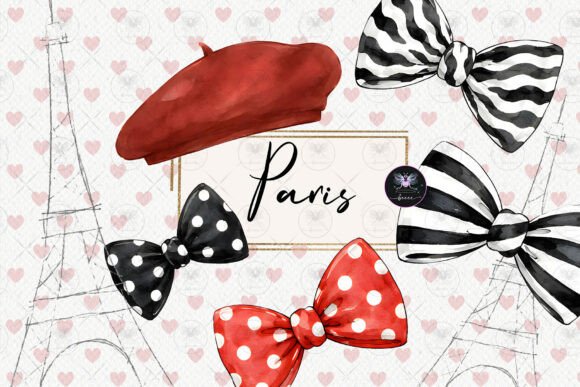 Download Paris Bow Clipart Watercolor - Watercolor Collection