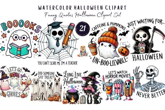 Download Watercolor Halloween Clipart Funny Quote - Watercolor Collection