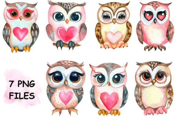 Download Watercolor Valentine's Day Clipart Owl - Watercolor Collection