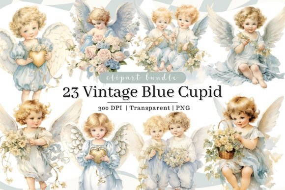 Download Vintage Cupid Watercolor Clipart - Watercolor Collection