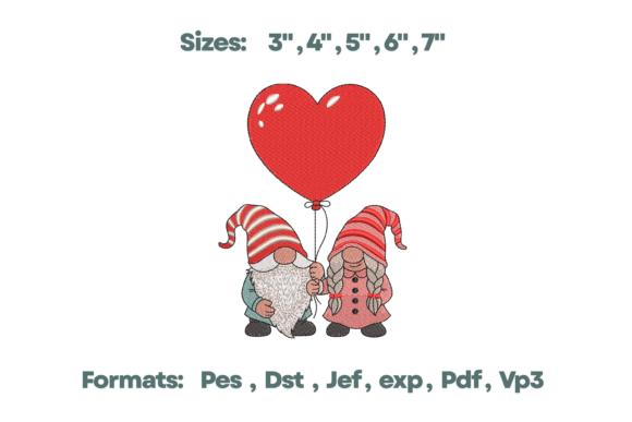 Download Valentine Gnome Couple Heart Art Design - Valentine gnome Collection