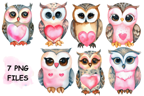 Download Watercolor Valentine's Day Clipart Owl - Watercolor Collection