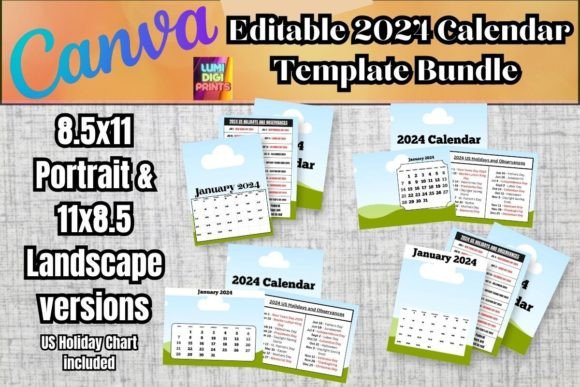 Download Canva Editable 2024 Calendar Templates - Template Collection