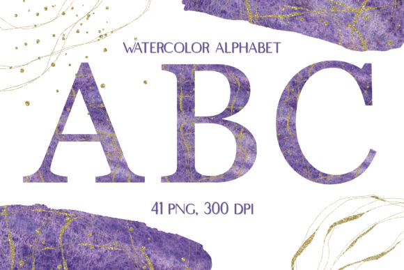 Download Watercolor Purple Alphabet Clipart - Watercolor Collection