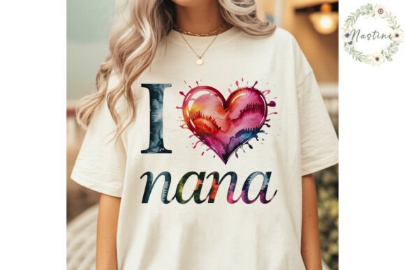Download I Love Nana Watercolor Heart PNG Clipart - Watercolor Collection
