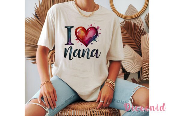 Download I Love Nana Watercolor Heart PNG Clipart - Watercolor Collection