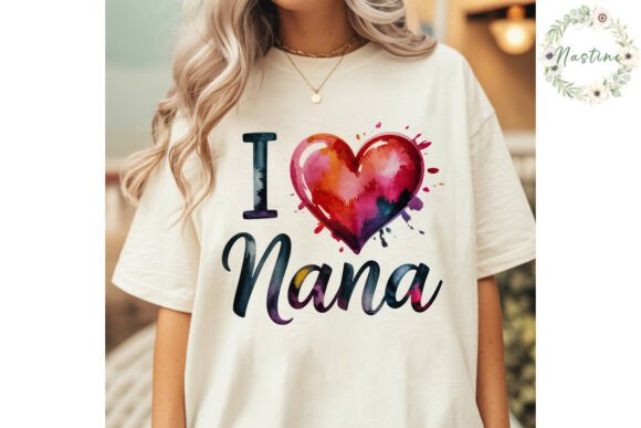 Download I Love Nana Watercolor Heart PNG Clipart - Watercolor Collection