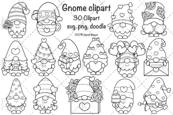 Download Gnome Clipart, Valentine Gnome Svg, Png - Valentine gnome Collection