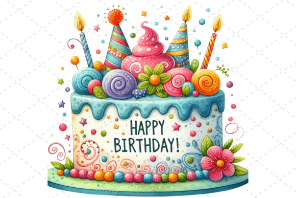 Download Watercolor Birthday Cake Clipart - Watercolor Collection