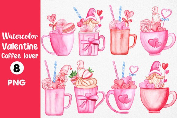 Download Watercolor Valentine Coffee Cup Clipart - Watercolor Collection